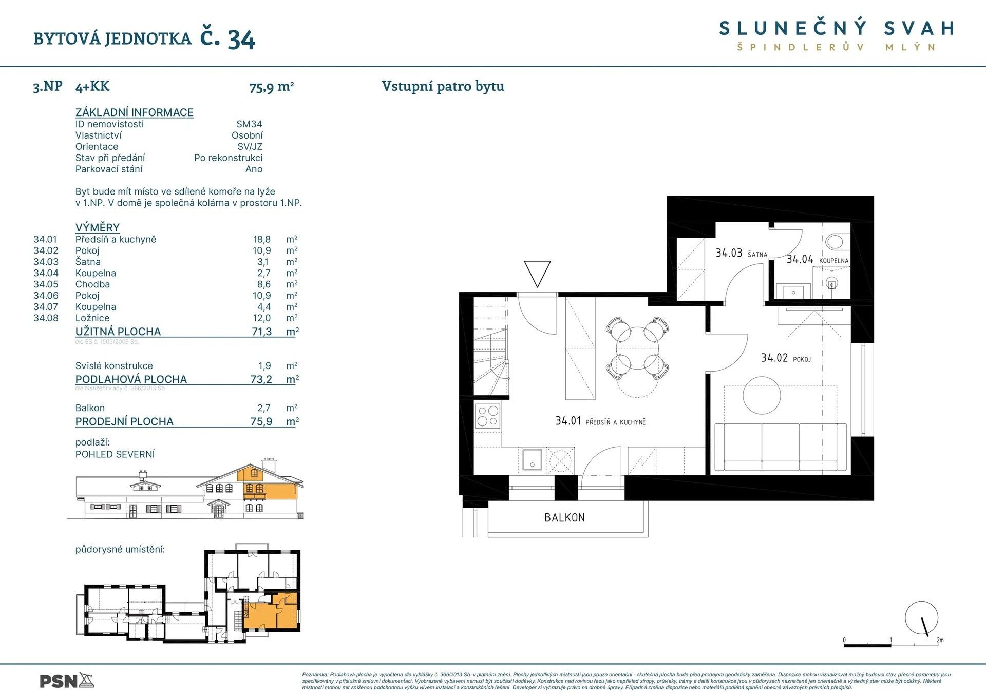 4+kk, Špindlerův Mlýn Bedřichov, 71 m² - 2