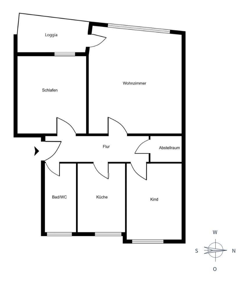 3+1, Düsseldorfer Straße 4 Bremen Osterholz Bremen 28327, 62 m² - 1