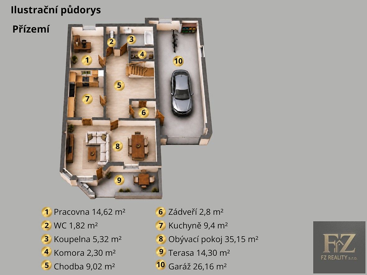 Rodinný dům · 159 m² · Litvínovice - Mokré, okres České Budějovice, Jihočeský kraj - 3