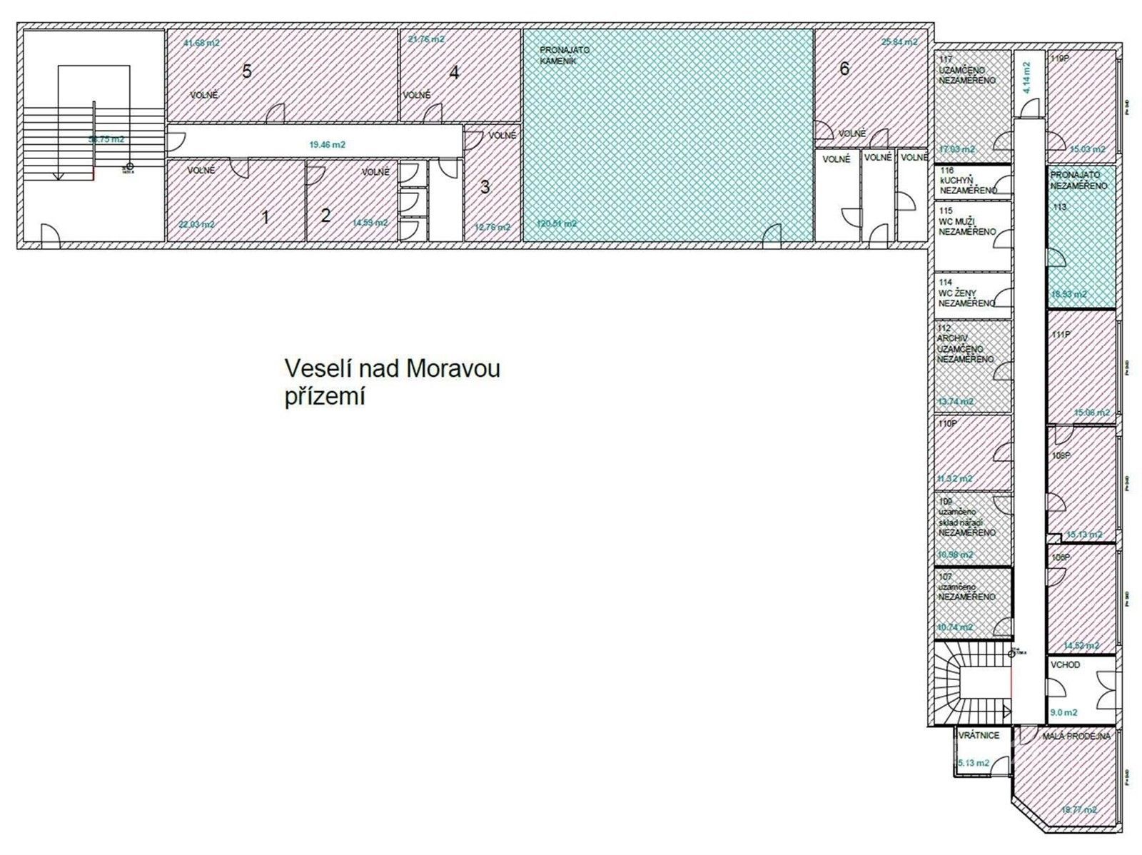 Pronájem kancelář - tř. Masarykova 1192, Veselí nad Moravou, 26 m² - 5