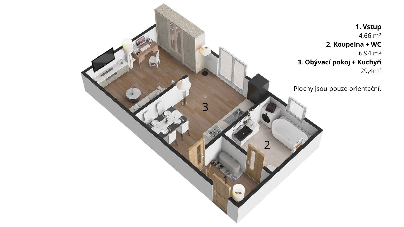 Byt 1+kk · 41 m² · Deštné v Orlických horách - 3