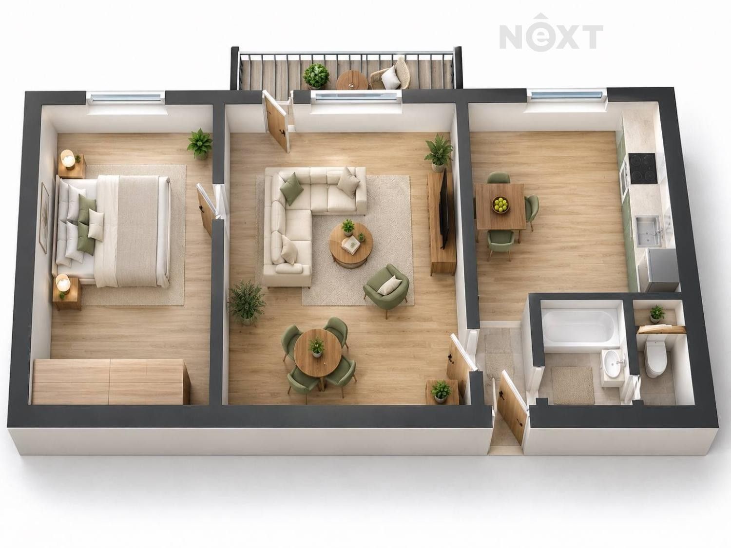 Byt 2+1 · 43 m² · Vítězná 1742, Rožnov pod Radhoštěm - 3