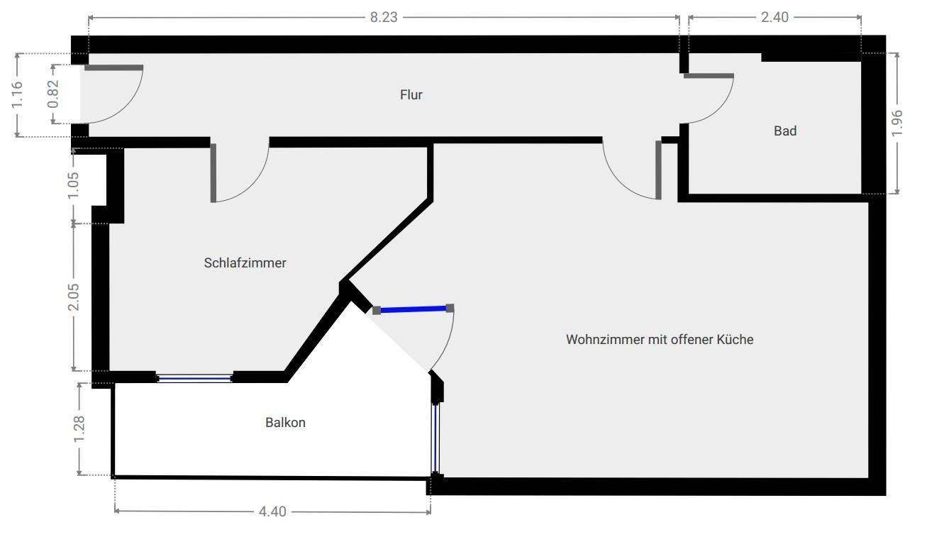 2+1, Magdeburg Stadtfeld Sachsen-Anhalt 39108, 56 m² - 1