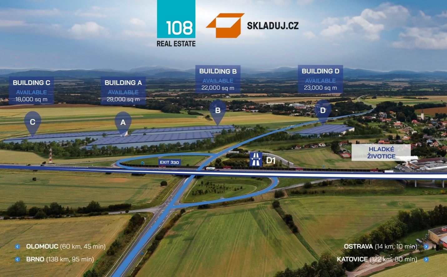 Sklady, Kujavská 182, Hladké Životice, 10 000 m² - 1