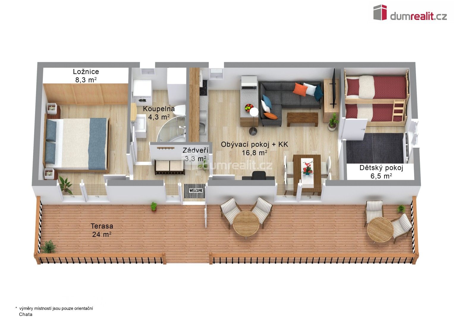 Prodej chata - Pstruží, Merklín, 61 m²