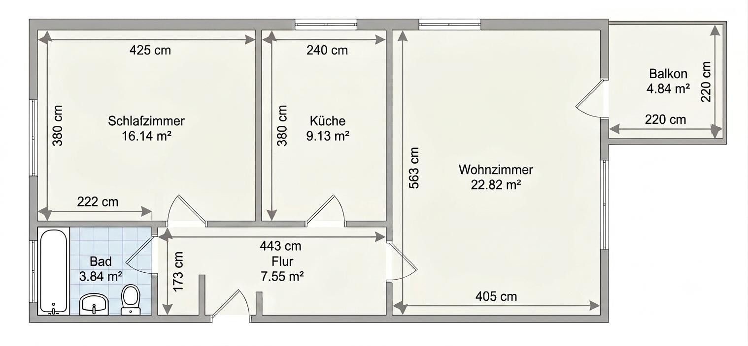 2+1, Berlin Buckow Berlin 12349, 62 m² - 2