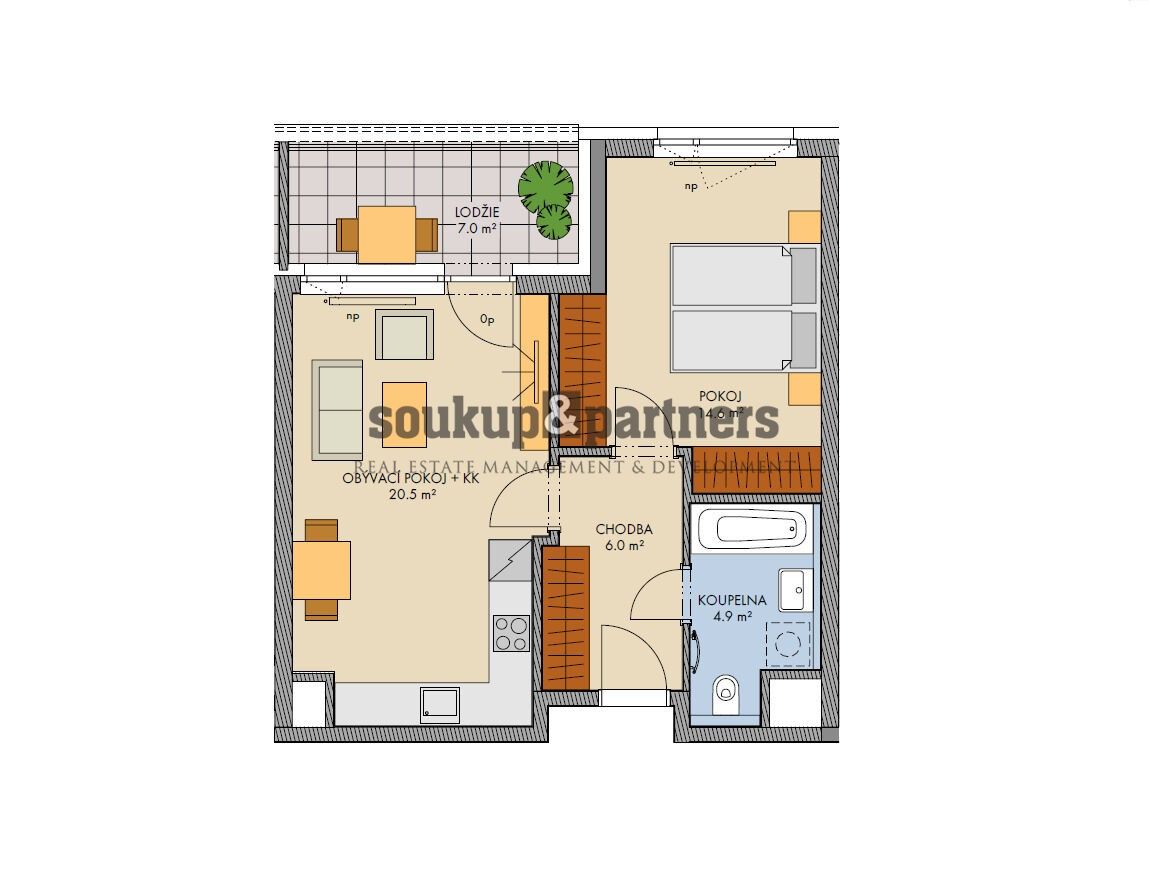 Byt 2+kk · 47 m² · Vítové  , Praha Hlubočepy - 3