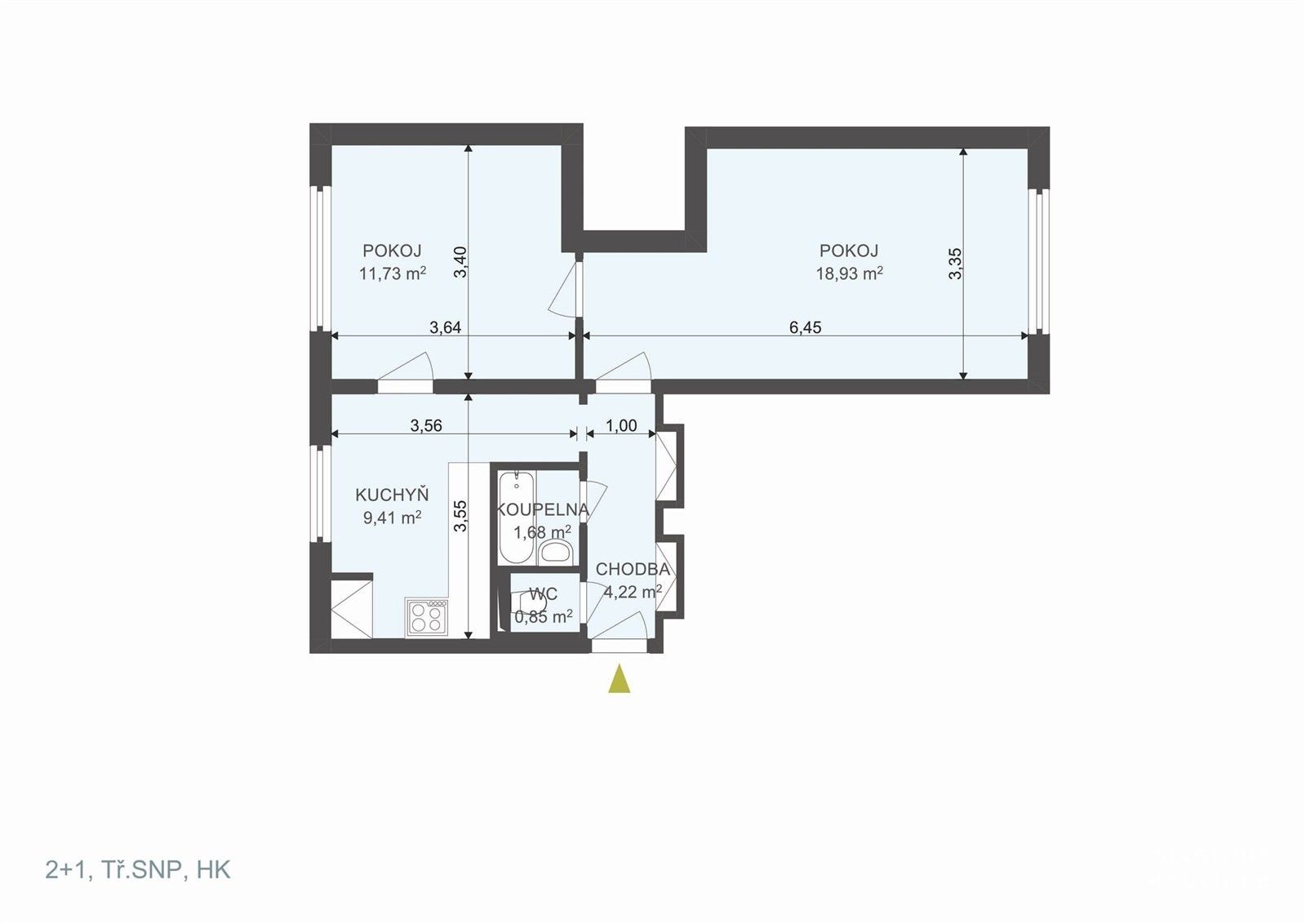 Byt 2+1 · 50 m² · třída SNP, Hradec Králové Slezské Předměstí - 4
