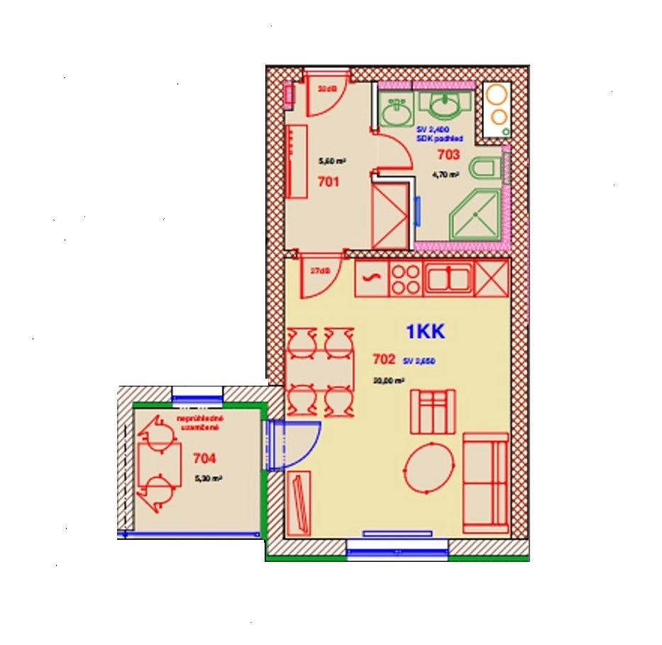 Pronájem byt 1+kk - Plzeň - Jižní Předměstí, okres Plzeň-město, Plzeňský kraj, 38 m² - 5