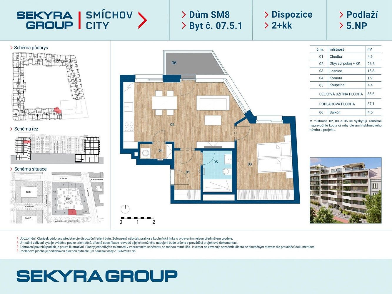 2+kk, Praha - Smíchov, okres Praha 5, Hlavní město Praha, 53 m² - 2