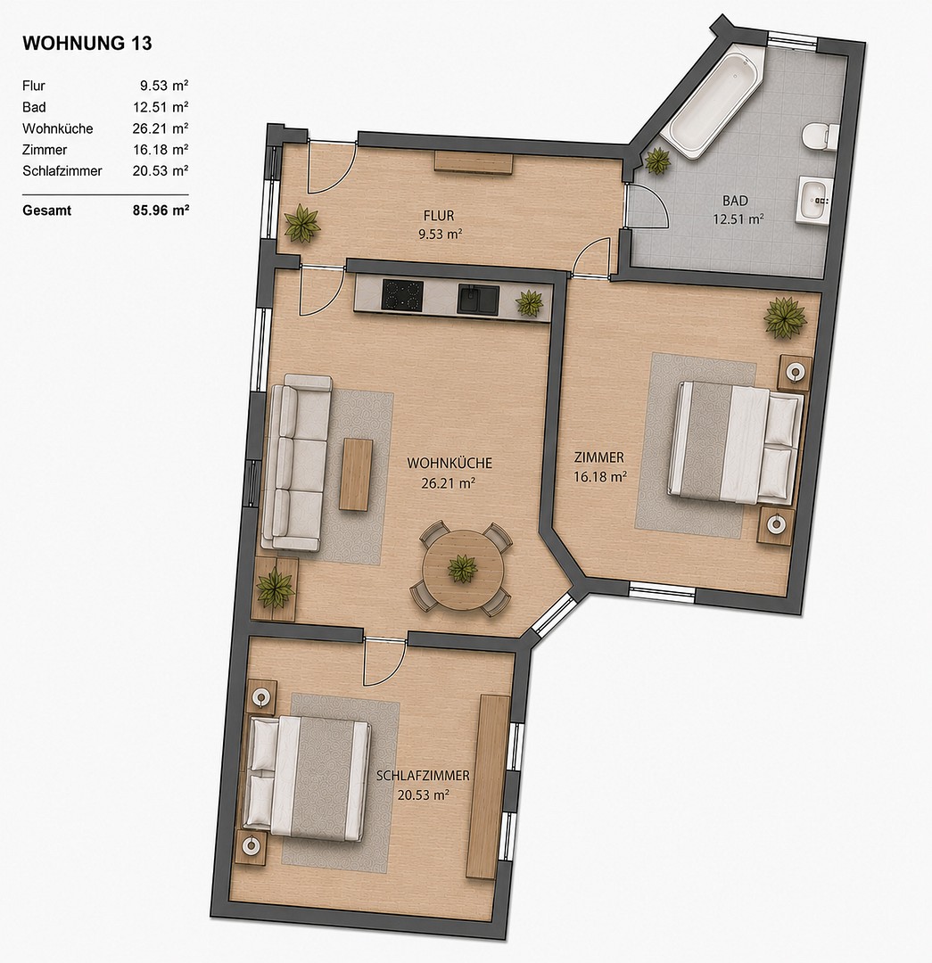 3+1, Berlin Charlottenburg Berlin 10585, 86 m² - 1