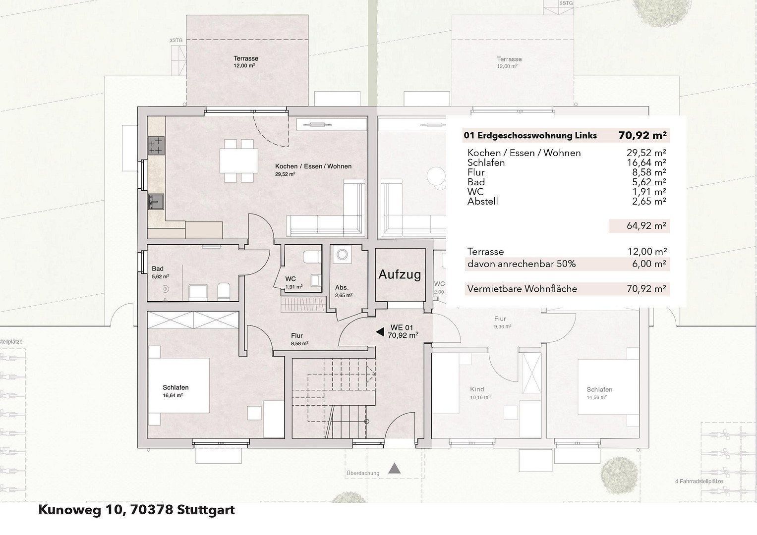 Byt 2+1 · 70 m² · Kunoweg 10 Stuttgart-Mühlhausen Mühlhausen Baden-Württemberg 70378 - 3