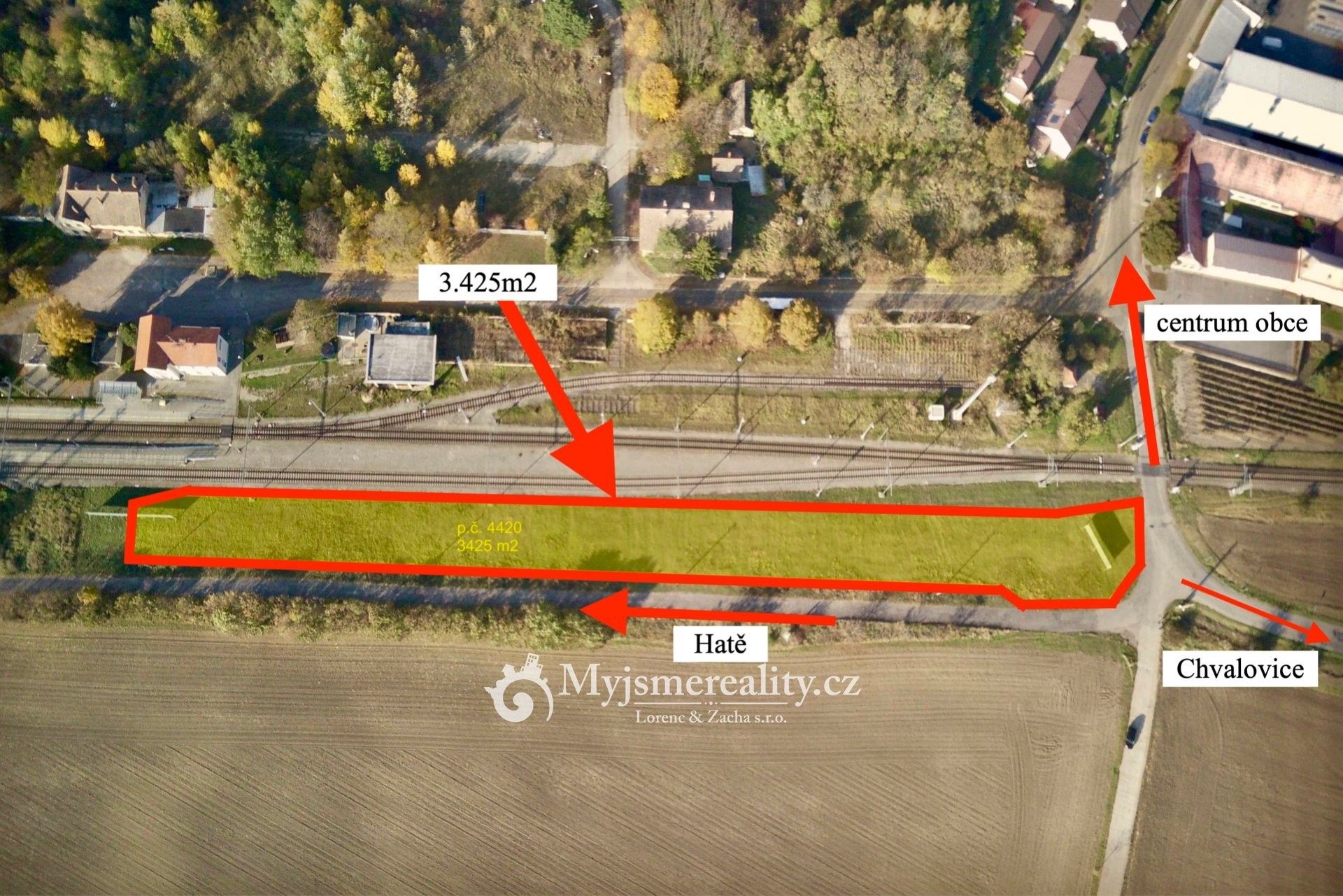 Prodej komerční pozemek - Šatov, 3 425 m²