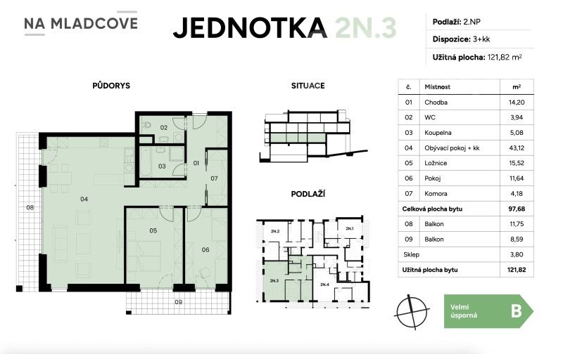 Prodej byt 3+kk - Návesní, Zlín, 122 m²