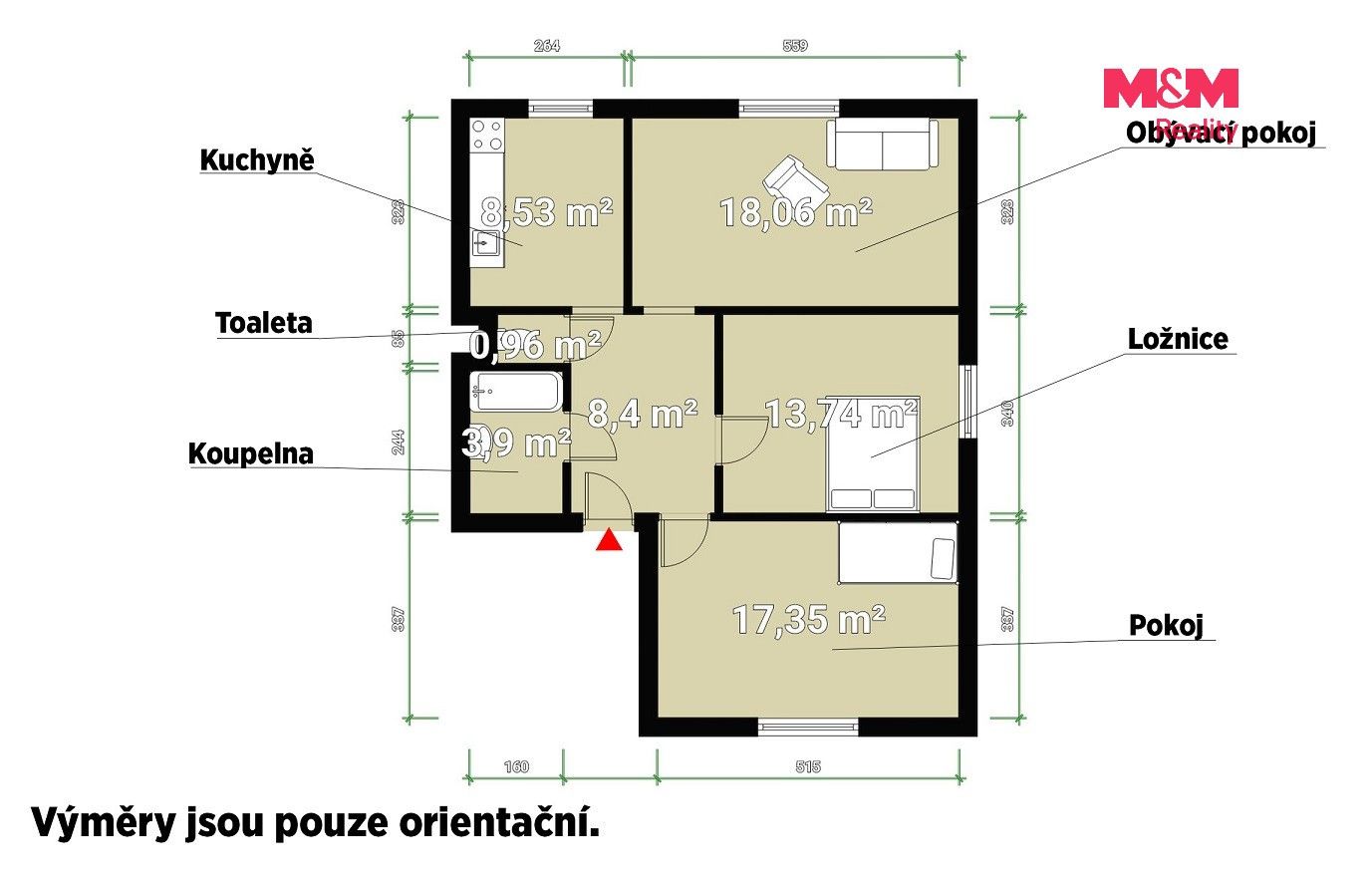 Byt 3+1 · 71 m² · Těnovice, Spálené Poříčí - 4