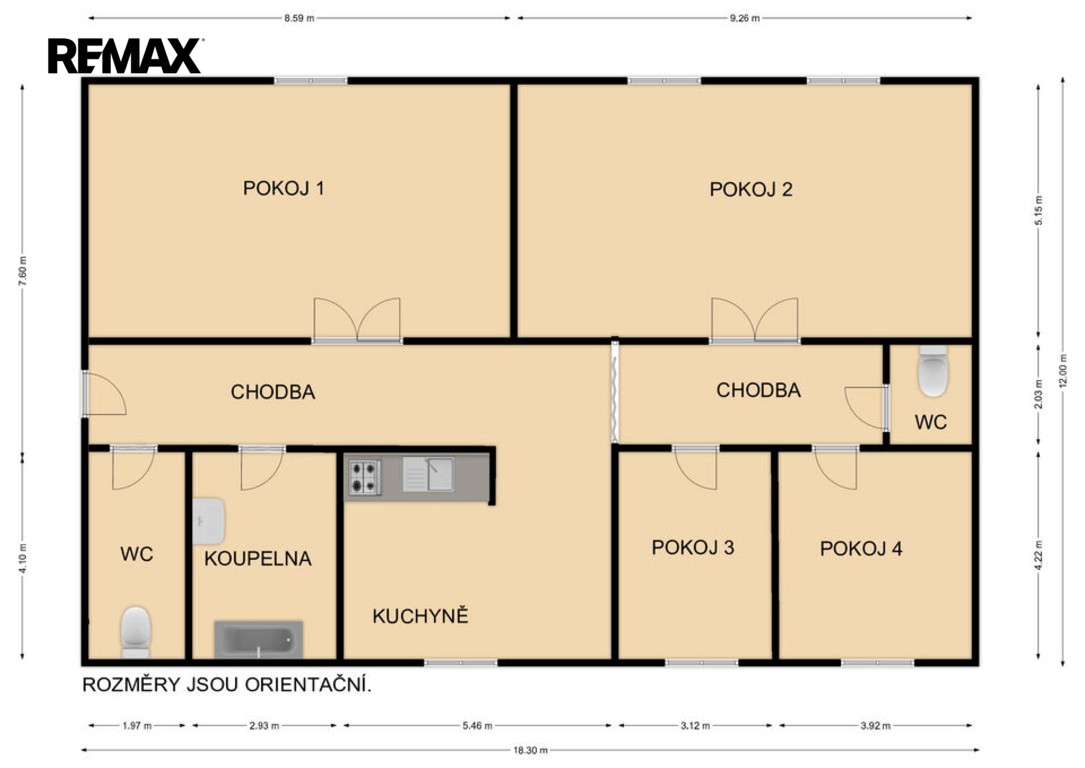 Byt 4+1 · 87 m² · Jana Ziky 1738, Tachov - 3