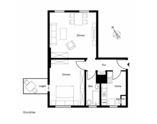 2+1, Ostseestraße 41 Berlin Prenzlauer Berg Berlin 10409, 57 m² - 1
