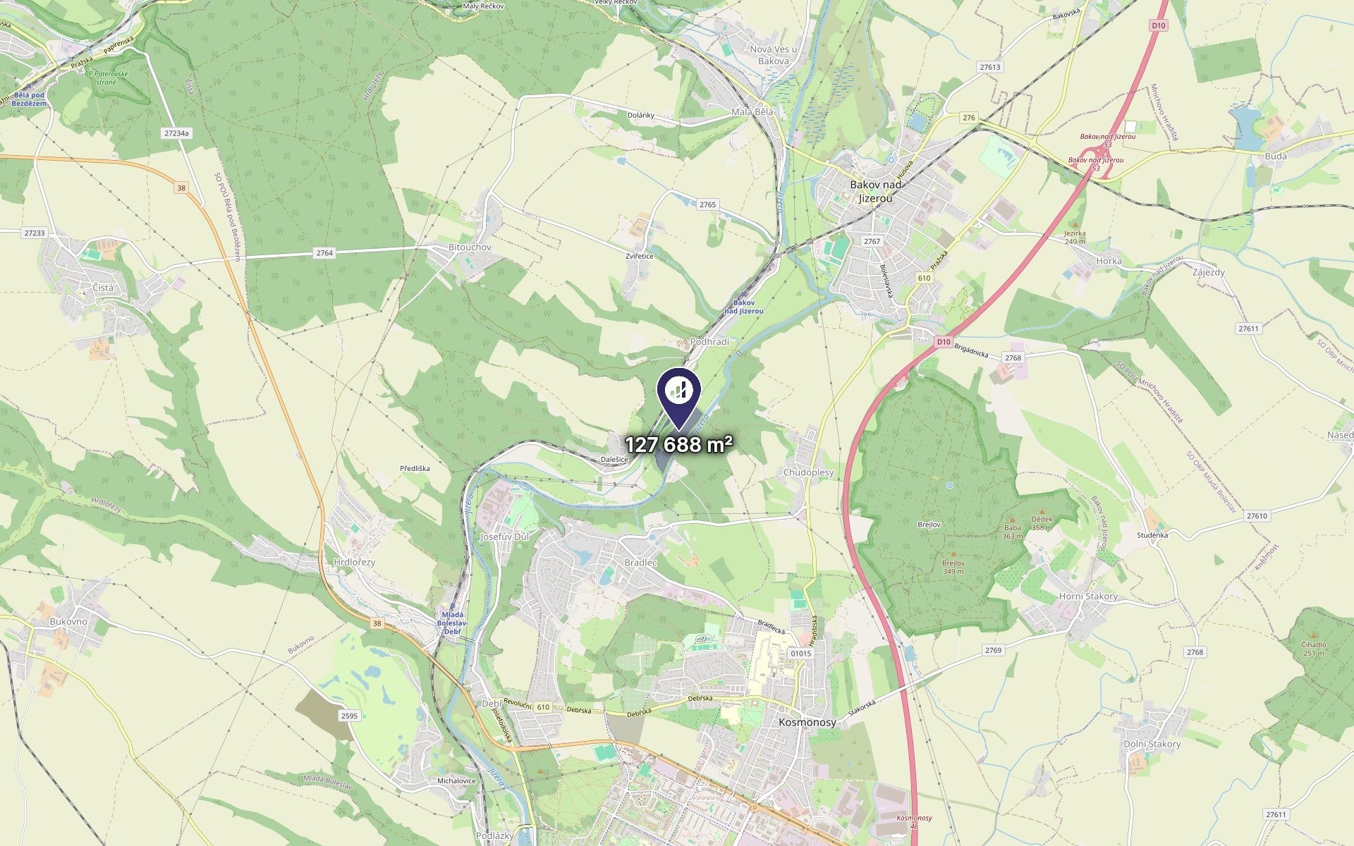 Louka · 127 688 m² · Bakov nad Jizerou - 3