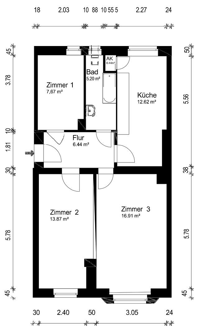 3+1, Köllnische Straße 44 Berlin Niederschöneweide Berlin 12439, 64 m² - 2