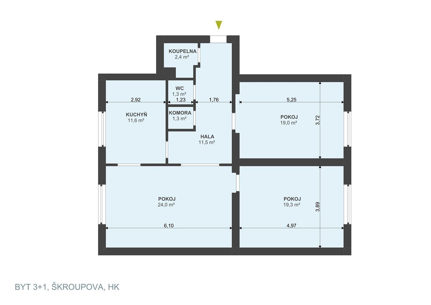 Byt 3+1 · 80 m² · Škroupova, Hradec Králové - 3