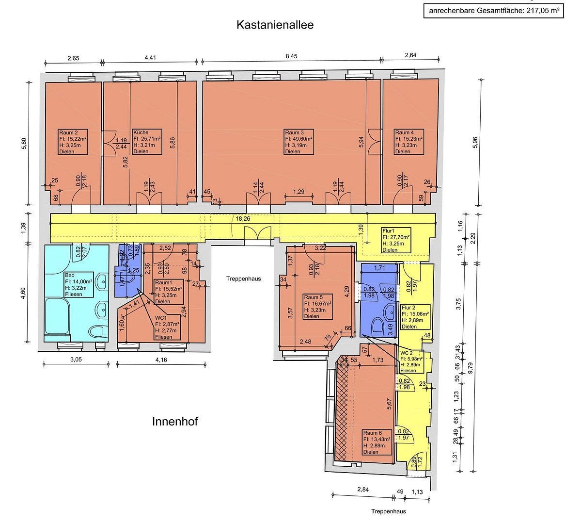 6+kk a více, Kastanienallee 32 Berlin Prenzlauer Berg Berlin 10435, 217 m² - 2