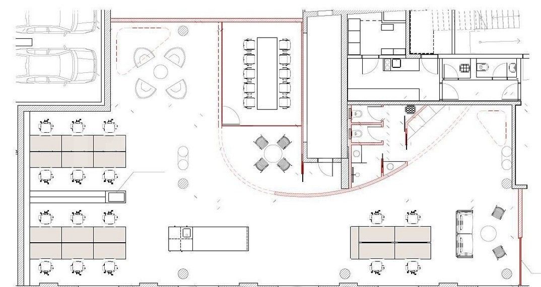 Obchodní prostory · 240 m² · Na Valentince, Praha - 3