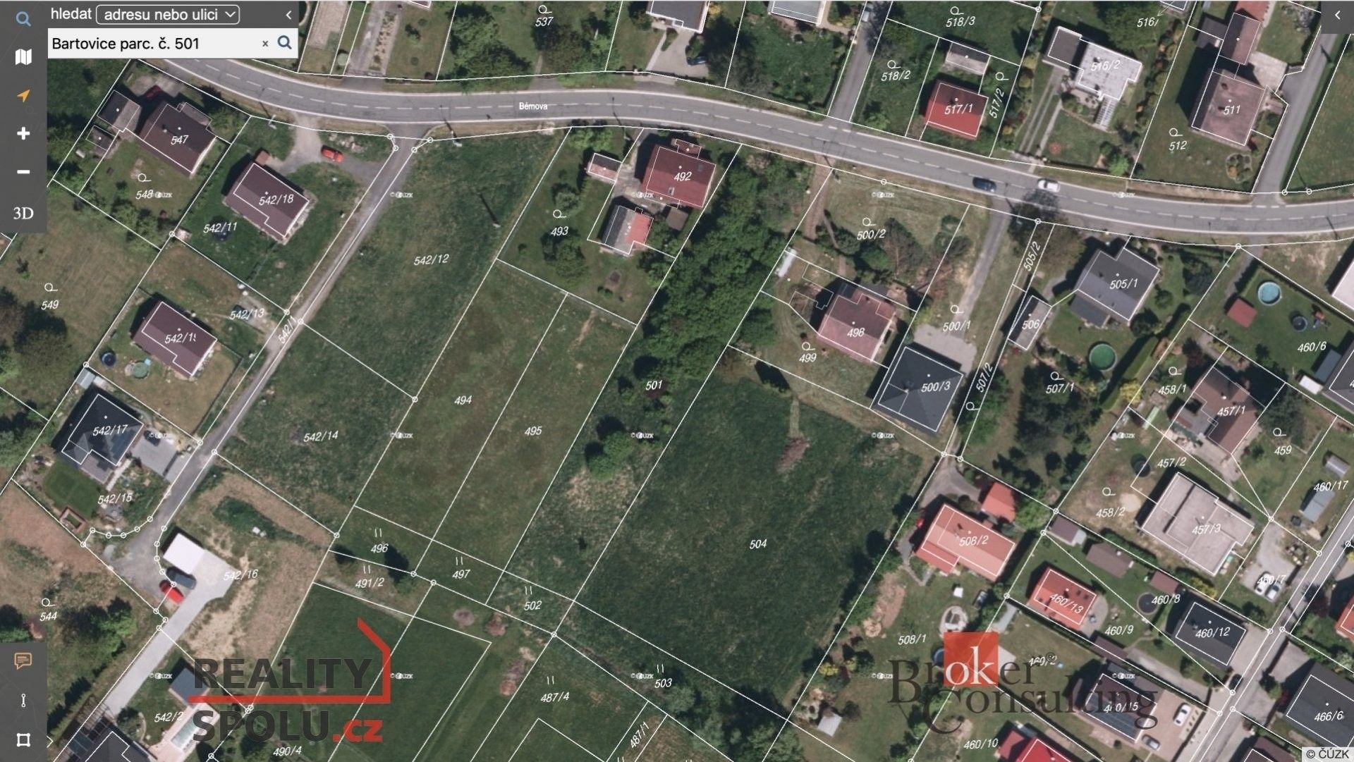 Pozemky pro bydlení, Bartovice, Ostrava, 1 900 m²