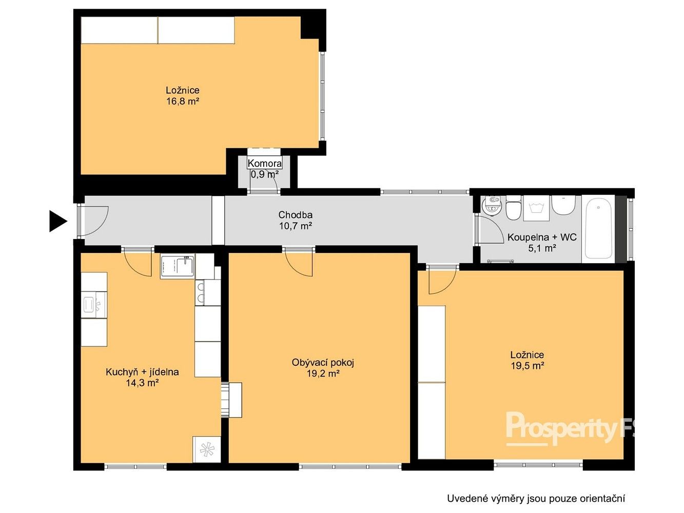 3+1, Huťská, Kladno, 83 m² - 2