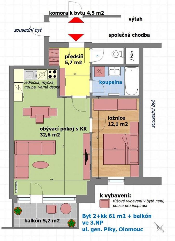 Byt 2+kk · 61 m² · Olomouc - Řepčín, Olomoucký kraj - 3