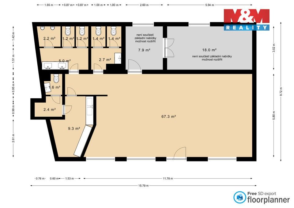 Obchodní prostory · 95 m² · Československé armády, Lysá nad Labem - 4