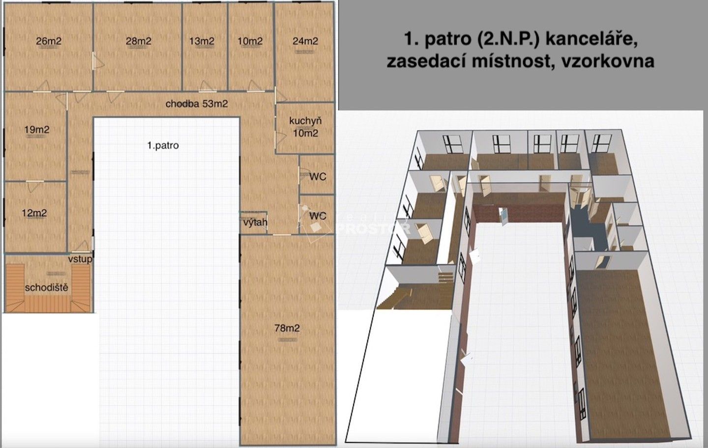 Pronájem obchodní prostory - Tovární, Jirny, 631 m²