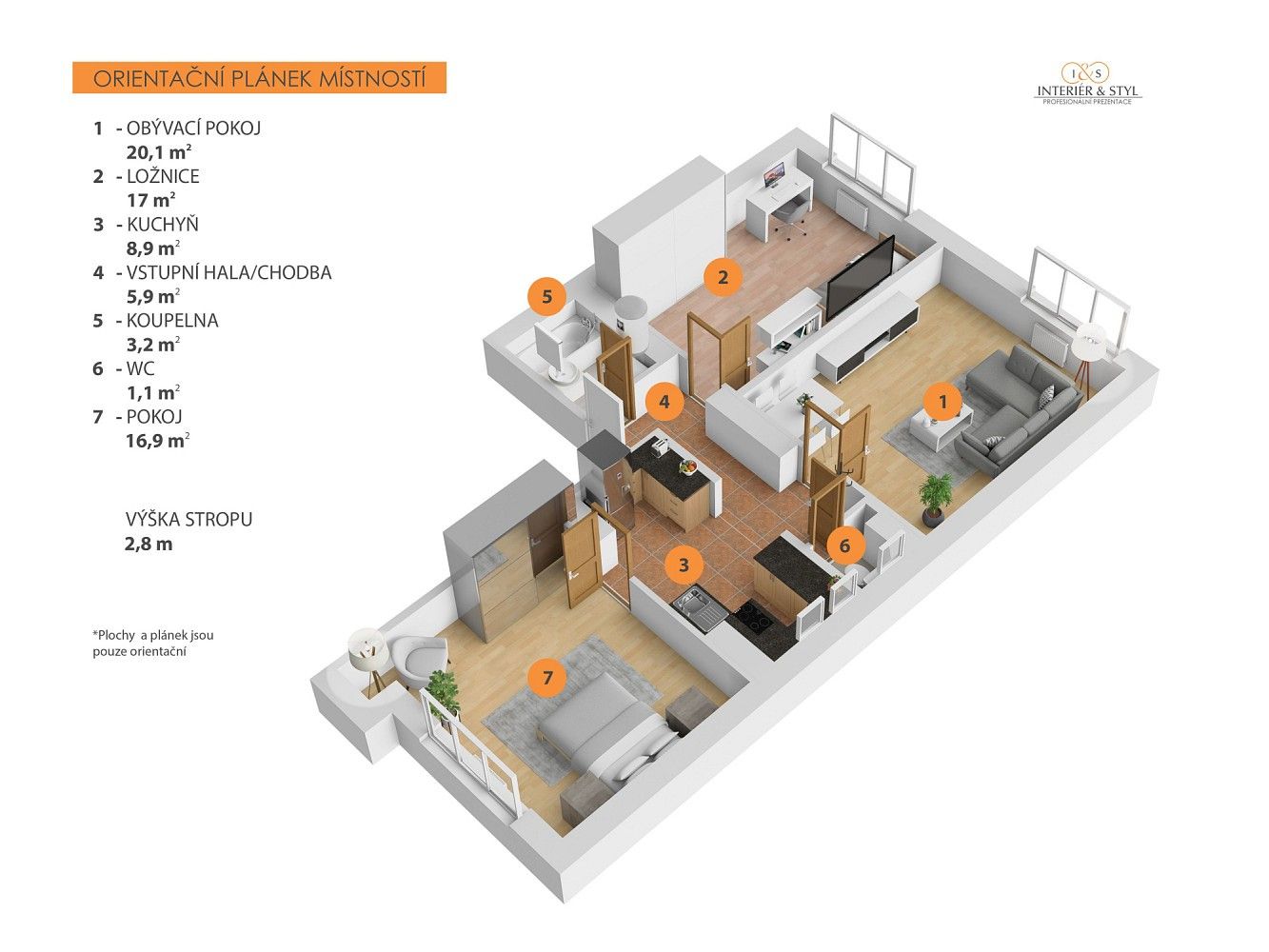 Byt 3+1 · 73 m² · Na nivách, Praha 4 - Michle - 3
