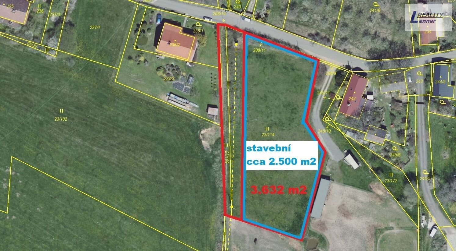 Pozemky pro bydlení, Příbram, 3 632 m² - 2