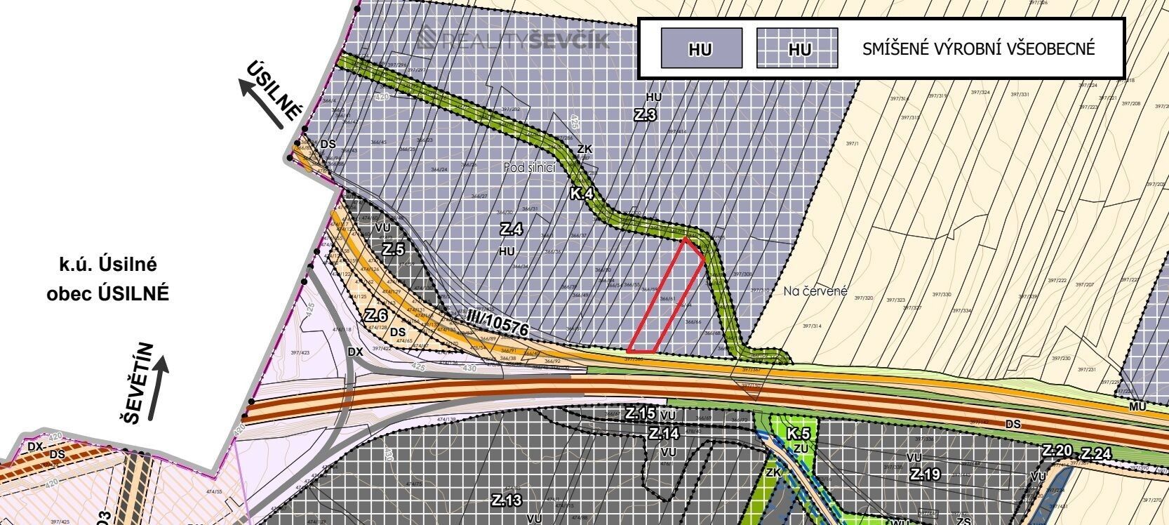 Prodej komerční pozemek - Pod Strání, Hůry, 3 480 m² - 5