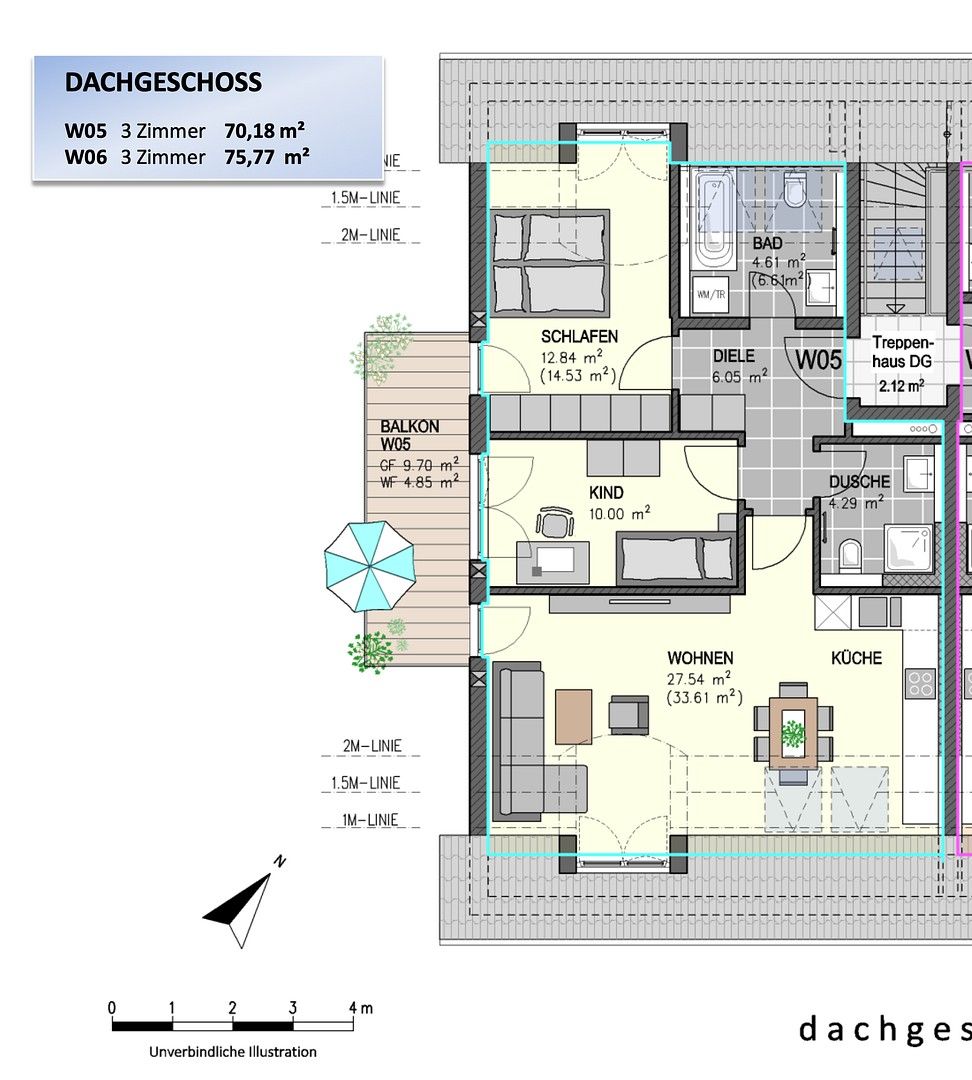 3+1, Hötzlring 20 München Ramersdorf Bayern 81737, 70 m² - 1
