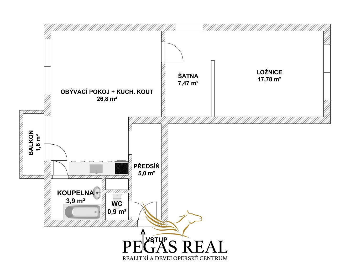 Prodej byt 2+kk - Záhumenská, Černá Hora, okres Blansko, 57 m² - 5