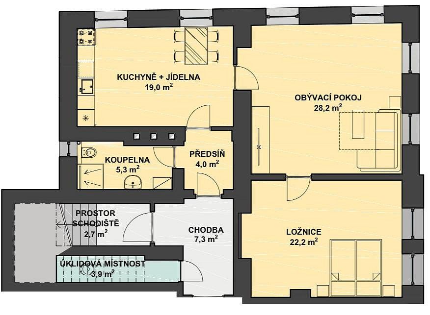 Pronájem byt 3+kk - Jablonec nad Nisou, Liberecký kraj, 70 m² - 5