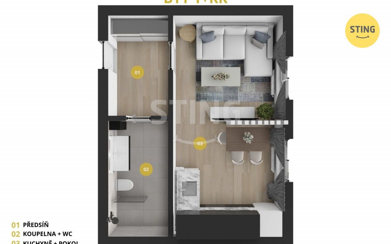 Pronájem byt 1+kk - Hviezdoslavova, Opava, 25 m² - 2