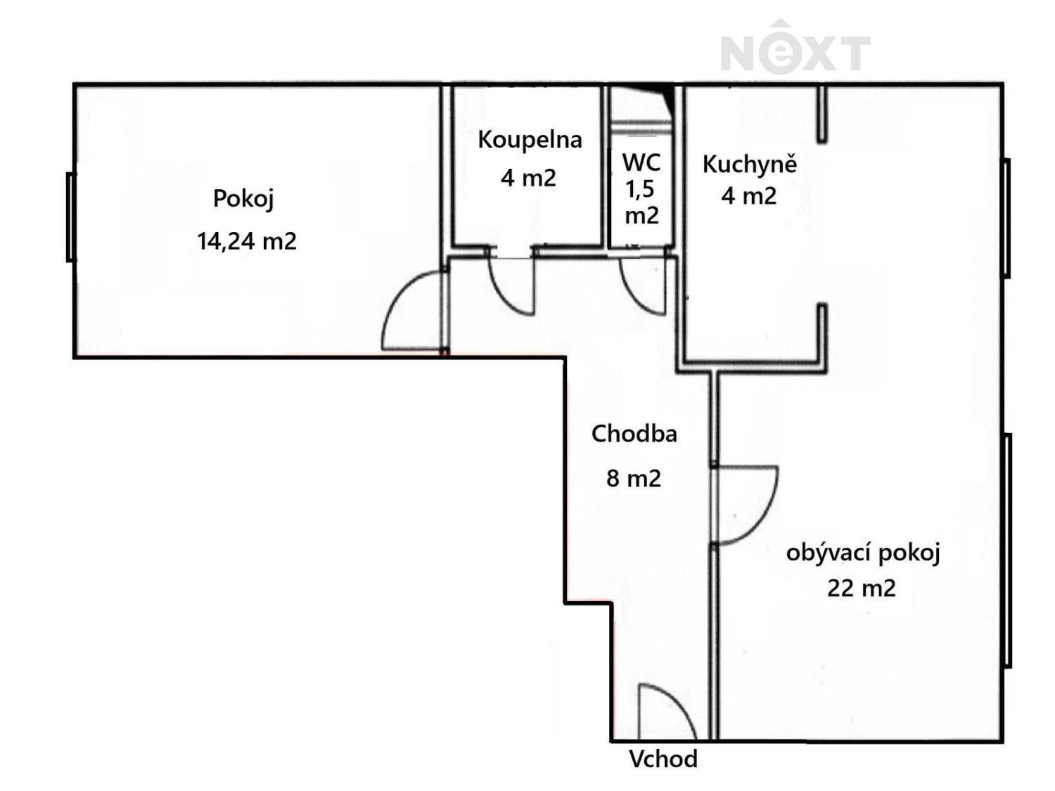 2+kk, Na Labišti 534, Pardubice Polabiny, 53 m² - 2