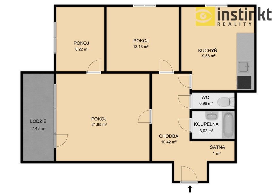 Prodej byt 3+1 - Sokolovská, Plzeň, 66 m²