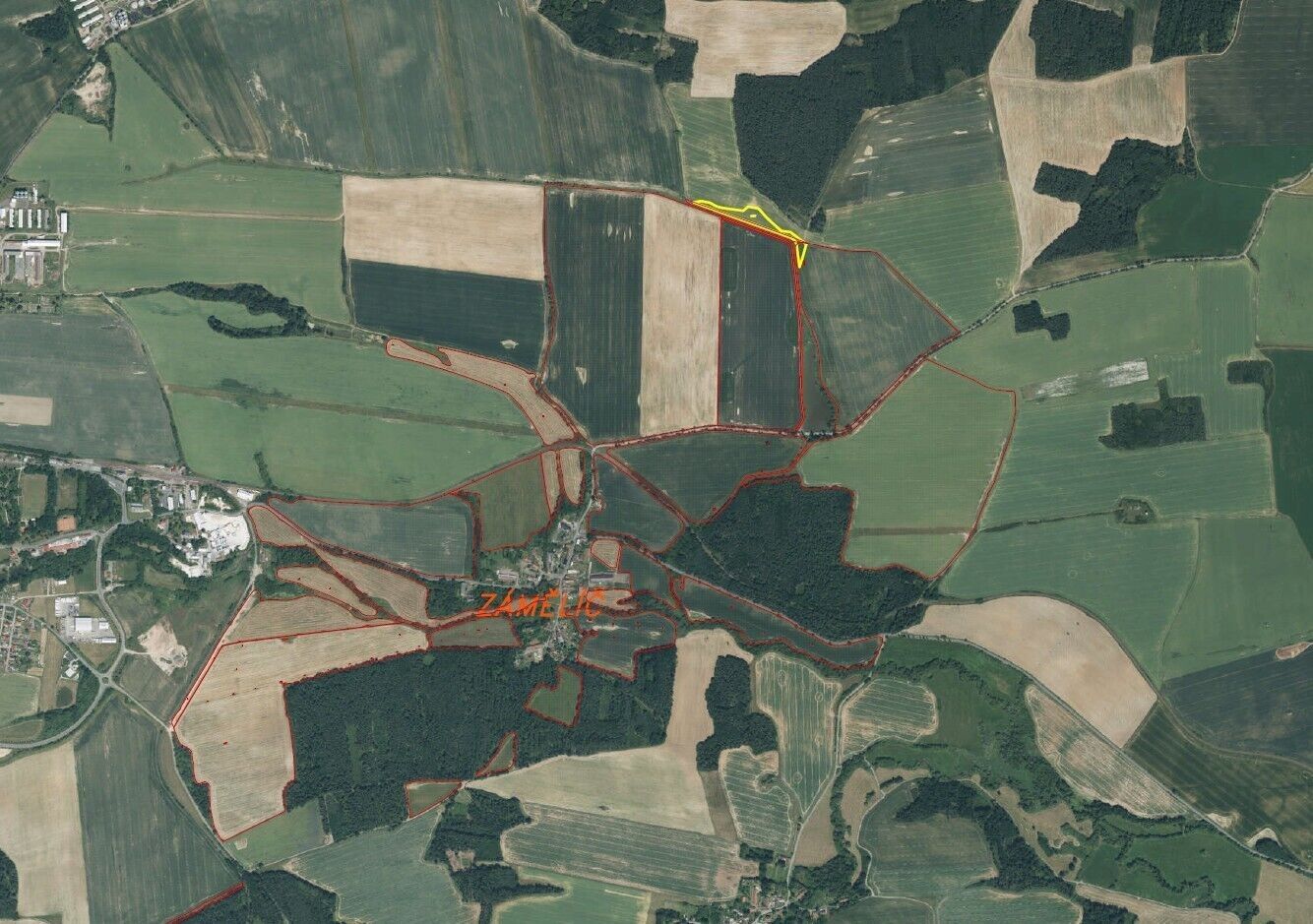 Zemědělské pozemky, Poběžovice Zámělíč, 10 487 m² - 2