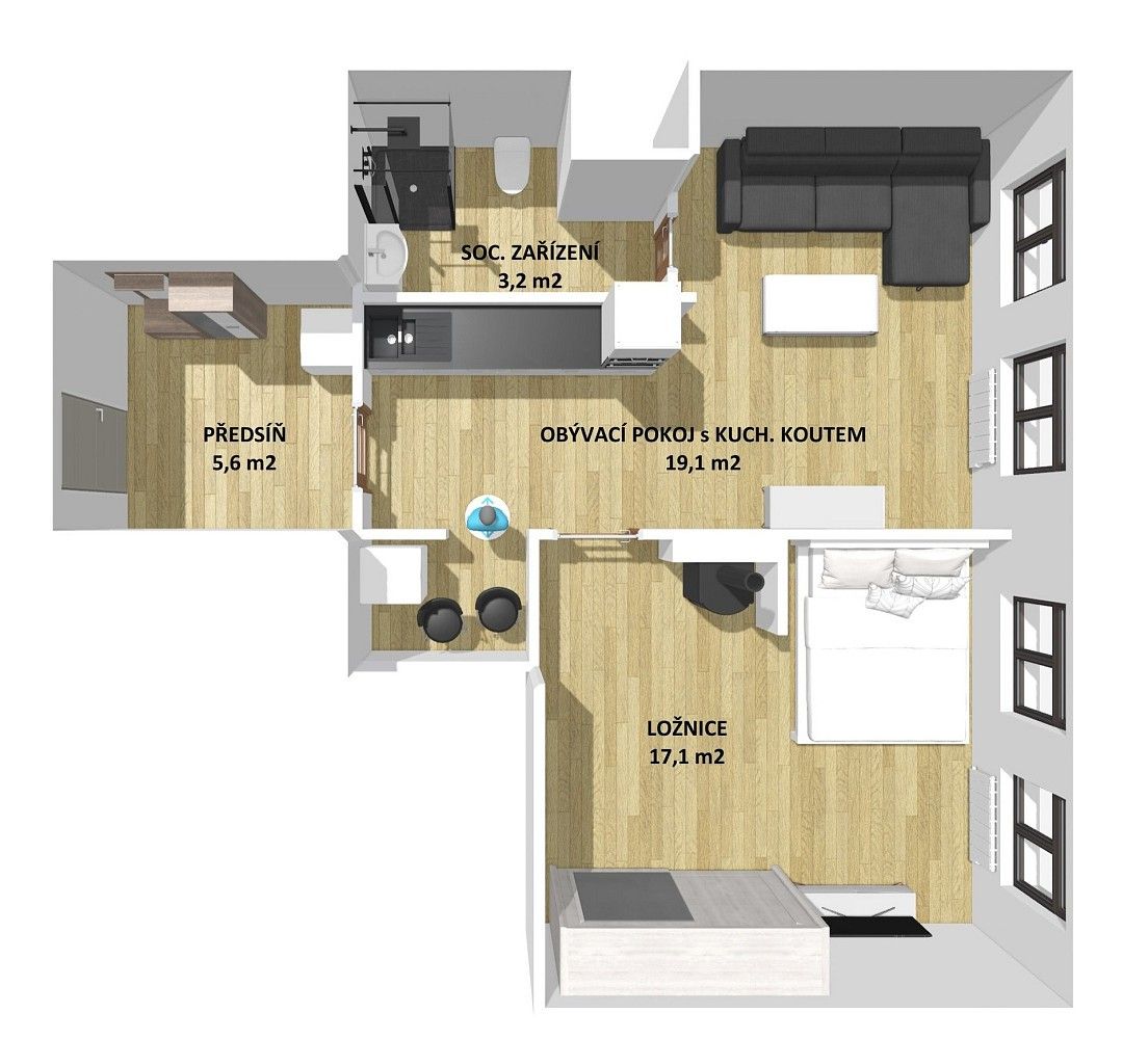Byt 2+kk · 45 m² · Stříbro, okres Tachov, Plzeňský kraj - 4