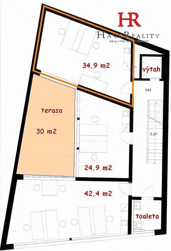 Kanceláře, Benešov, Středočeský kraj, 35 m² - 2