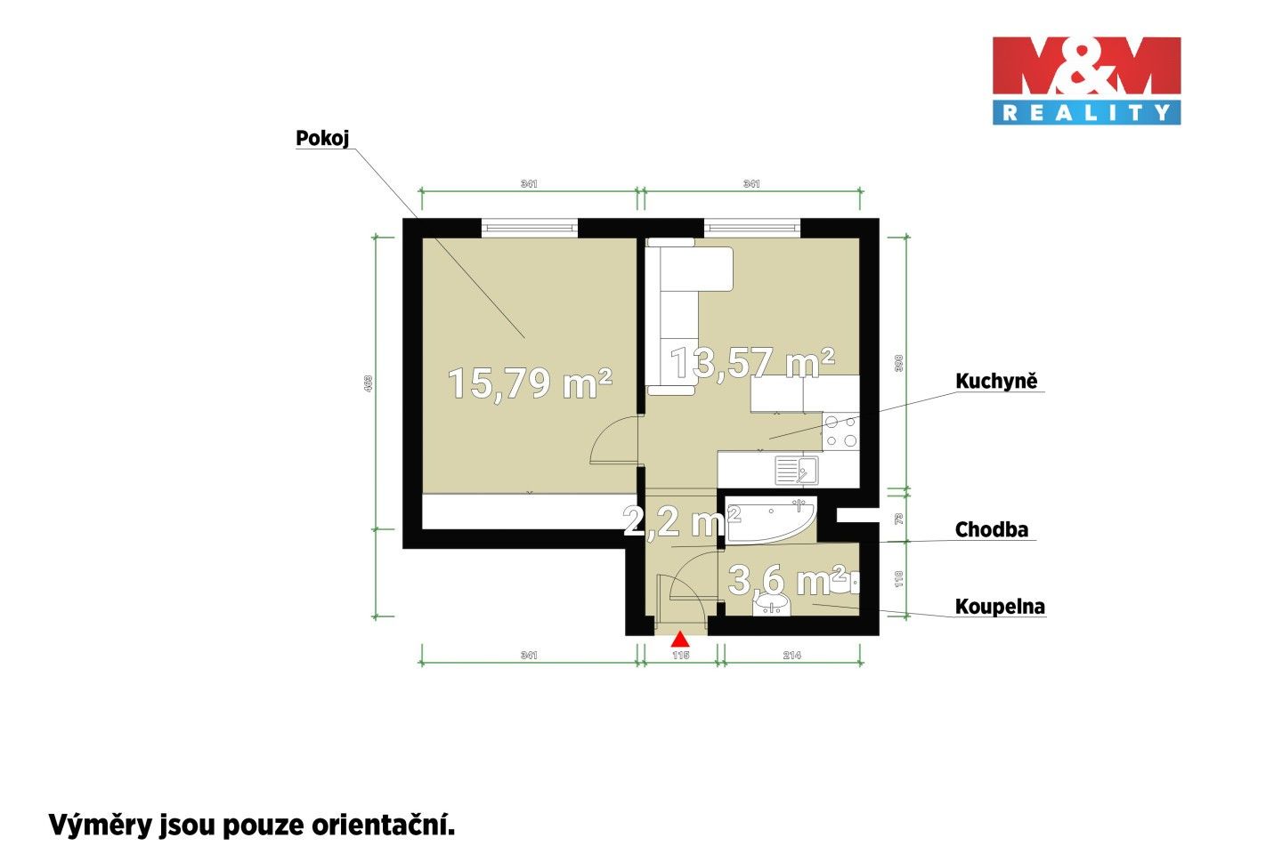 Pronájem byt 2+kk - Luďka Pika, Plzeň, 36 m²