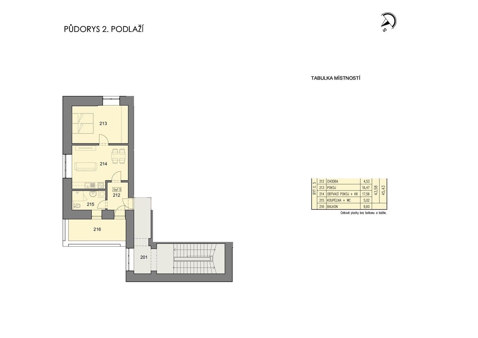 Prodej byt 2+kk - Rozkošská, Havlíčkův Brod, 43 m²