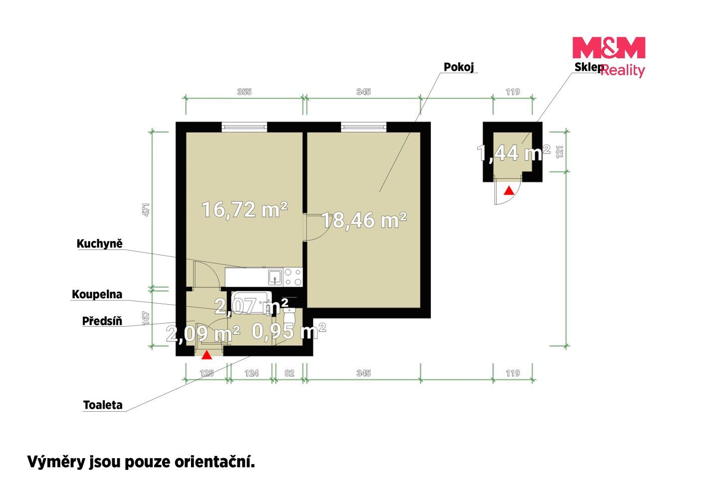 Byt 1+1 · 40 m² · Lábkova, Plzeň - 4