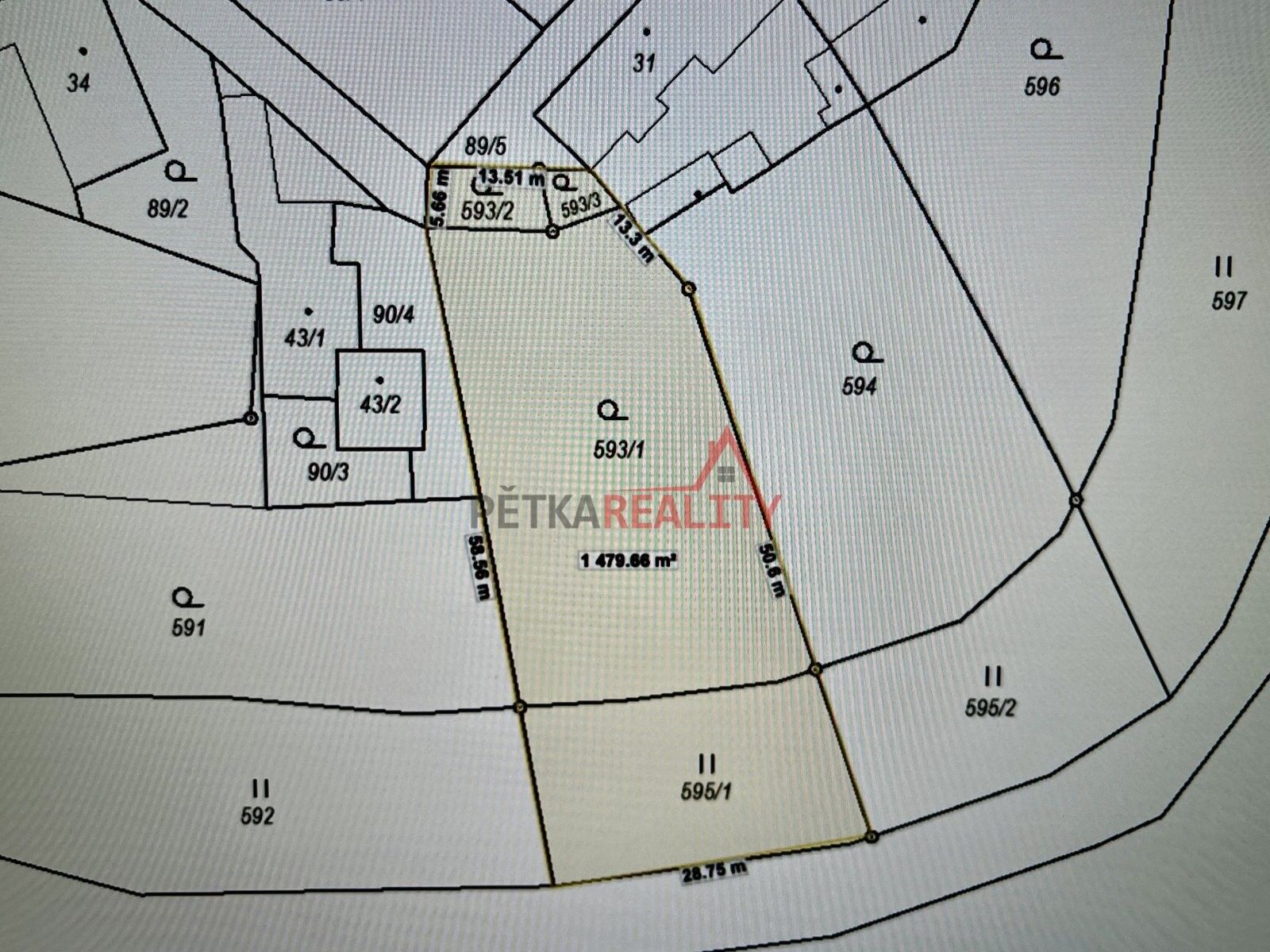 Pozemek pro bydlení · 1 463 m² · Potoční, Tábor - 3