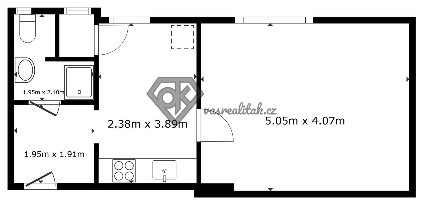 Pronájem byt 1+1 - J. Drobného 1620, Česká Třebová, 39 m² - 2