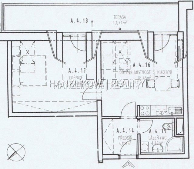 2+kk, Masarykova 1, Hluboká nad Vltavou, 58 m² - 2
