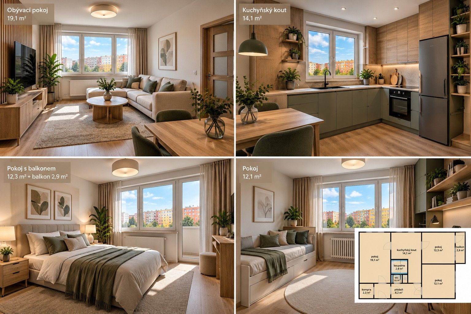 3+1, Počernická, Praha - Malešice, 71 m² - 2